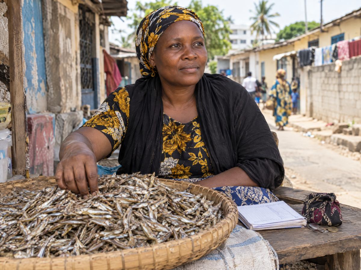 Illustration of a market stall in Soweto estate, Likoni